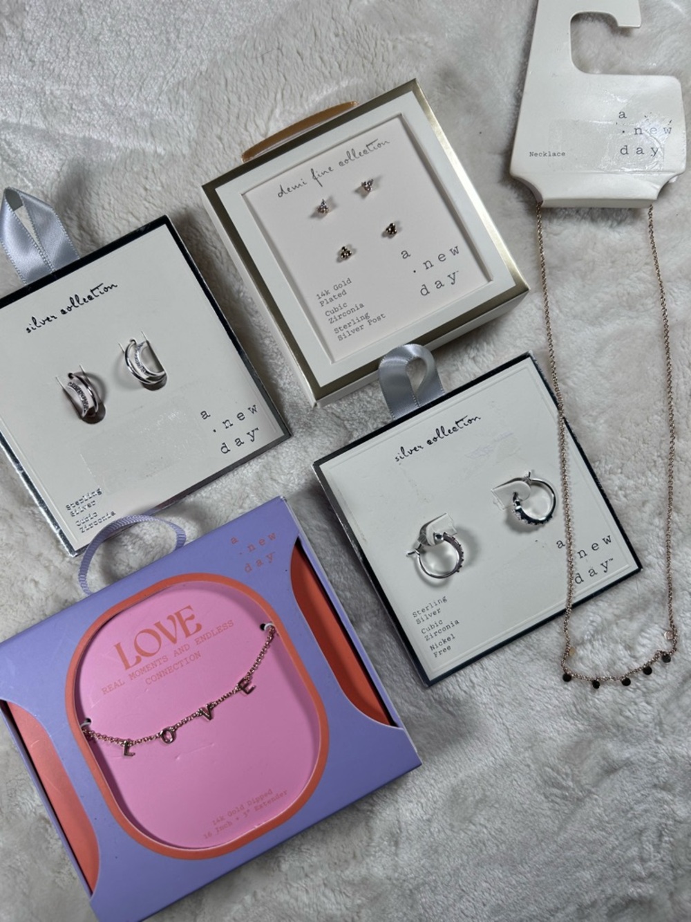 NWT Jewelry Bundle A New Day Demi Fine & Silver Collection, earrings necklaces